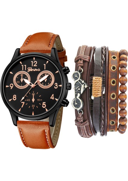 C6 10*10*10 Erkek Moda Gündelik Saat Seti Kemer Kuvars Izle Punk Tarzı Bilezik Extreme Erkek Marka Kendi Saatiniz (Yurt Dışından)
