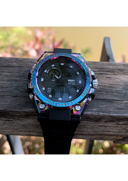 Mavi Erkekler Izle Lüks Set Moda Bilek Izle Erkekler Bilek Relojes Dijital Spor Izle, Boys Altın Renkli Ikili Zamanlı Çocuklar Dijital Saatler (Yurt Dışından)