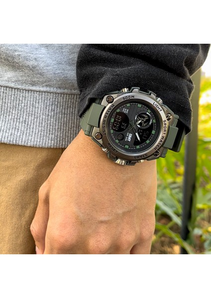 Mavi Erkekler Izle Lüks Set Moda Bilek Izle Erkekler Bilek Relojes Dijital Spor Izle, Boys Altın Renkli Ikili Zamanlı Çocuklar Dijital Saatler (Yurt Dışından)