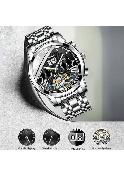 1401 Gd Bk S Mekanik Saat Poedagar Su Geçirmez Çok Fonksiyonlu Otomatik Mekanik Saat Erkekler Için Lüks Paslanmaz Çelik Erkek Izle Bilek Takvim (Yurt Dışından) modelleri
