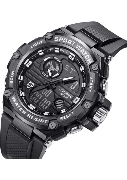 Siyah Sinobi Paslanmaz Çelik Metal Kemer LED Çift Ekranlı Dijital Saatler Guangzhou Saat Fabrikasından Erkekler Için Relojes Hombre (Yurt Dışından)