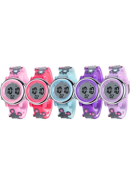 Pembe Fare Okuma Saati Sıcak Satış Su Geçirmez Dijital Çocuk Karikatür Spor Takvimleri Dijital Saatler El Izle Kızlar Için Renkli Aydınlık Izle (Yurt Dışından) modelleri