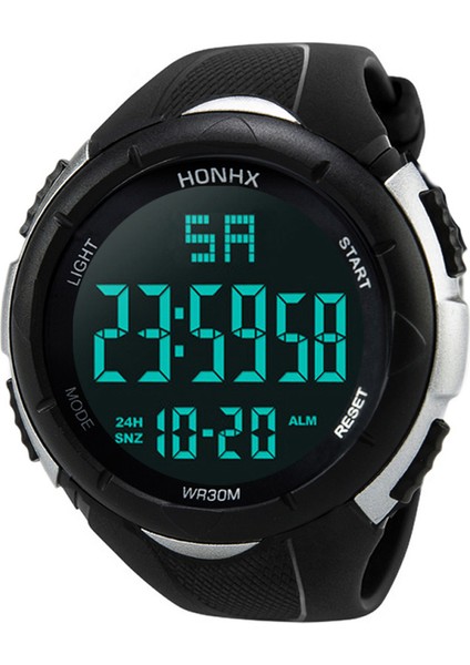 Gümüş Spor Sıcak Satış Honhx Marka 3001 Dijital Saat Erkekler Yeni Moda Spor LED Saat Su Geçirmez Kol Saati Reloj Para Hombre (Yurt Dışından)