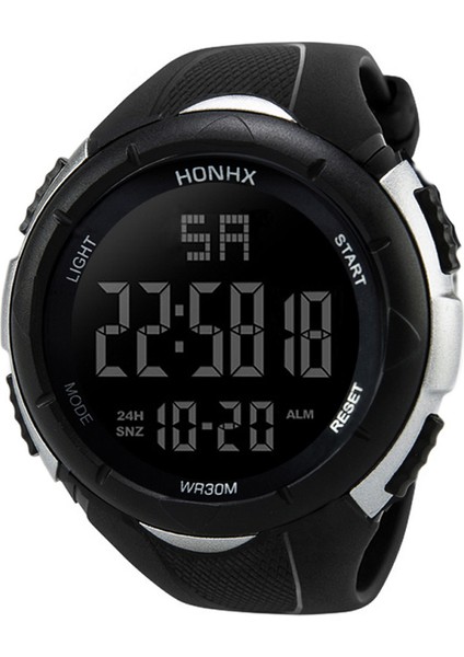 Gümüş Spor Sıcak Satış Honhx Marka 3001 Dijital Saat Erkekler Yeni Moda Spor LED Saat Su Geçirmez Kol Saati Reloj Para Hombre (Yurt Dışından)