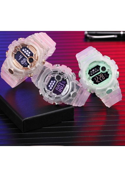 GND002-5 Çalar Saatli Unisex Su Geçirmez LED Kol Saati 12/24 H Kronometre Takvim Erkek ve Kız Çocuk Spor Dijital Saatler (Yurt Dışından)