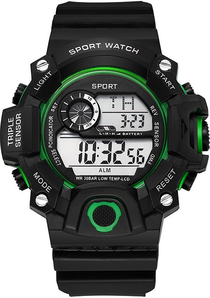 Yeşil Spor Dijital Saat Basit Dijital LED Su Geçirmez Izle Erkek Izle G Tarzı Öğrenci Spor Açık Izle (Yurt Dışından)