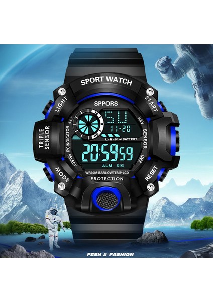 Yeşil Spor Dijital Saat Basit Dijital LED Su Geçirmez Izle Erkek Izle G Tarzı Öğrenci Spor Açık Izle (Yurt Dışından)