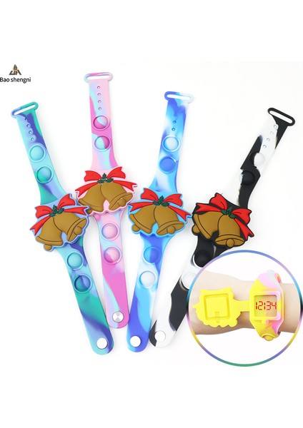 Stil 4 Moda Sevimli Özel Tasarım Karikatür Oyuncaklar Izle Sıkıştırılmış Kabarcık Çan Kapaklı Camo LED Dijital Bileklik Çocuk Öğrenci Öğrenci Izle (Yurt Dışından) fırsatları
