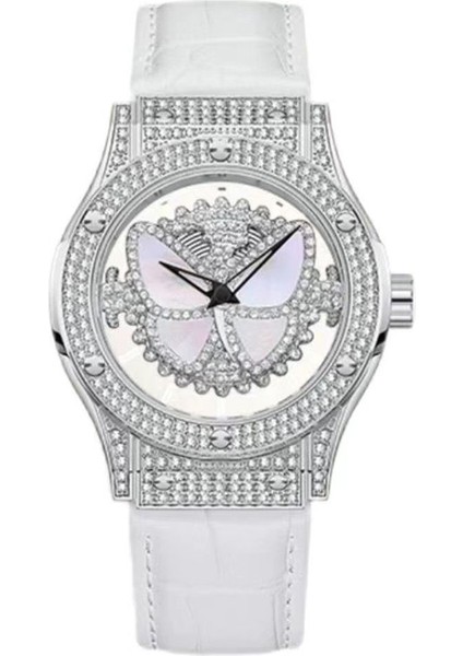 Stil 1 HM101 D Lüks Romantik Kar Tanesi Gümüş Elmas Kadın Saati Dönen Dönen Kuvars Izle Özel Logo Kadın Reloj De Muje (Yurt Dışından)