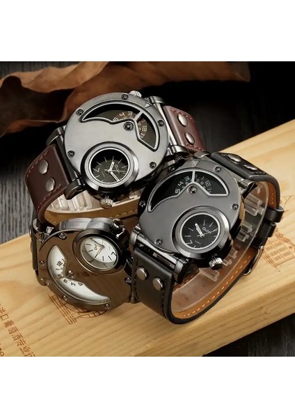 OU021928 Erkek Saat Oulm 9591 Benzersiz Dropshipping Erkek Kuvars Izle Orijinal Pu Deri Bant Suya Dayanıklı Otomatik Tarih Vintage Spor Kol Saati (Yurt Dışından) fırsatları
