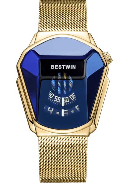 Hoursly Erkekler #1 Bestwin Izle 6615 Saatlik Erkekler ve Kadınlar Için Marka Lüks Altın En Iyi Win Kol Saati Su Geçirmez Geometrik Şekil Kuvars Saatler (Yurt Dışından)