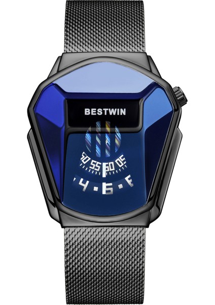 Hoursly Erkekler #1 Bestwin Izle 6615 Saatlik Erkekler ve Kadınlar Için Marka Lüks Altın En Iyi Win Kol Saati Su Geçirmez Geometrik Şekil Kuvars Saatler (Yurt Dışından)