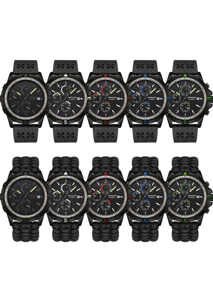 Pu 2 Açık Yeni Varış Açık Taktik Izle Erkekler Için 5bar Su Geçirmez Spor Kronograf Altı Iğneli Kuvars Izle Hafta Ekranlı (Yurt Dışından)