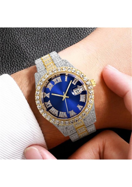 Stil-5 Trendy Relogio Masculino Erkek Saatler Lüks Kuvars Izle Elmas Moda Aydınlık Saat Hediye Izle Takvim 2023 (Yurt Dışından)
