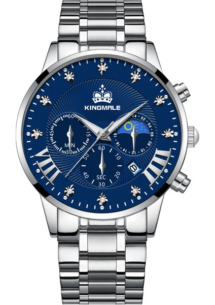 Siyah + Gül Altın Eller Kuvars Izle Kingmale 1901 Özel Logo Su Geçirmez Saat Kronograf Moda Aydınlık Çok Fonksiyonlu Erkek Kuvars Izle Kutusu Paslanmaz Çelik (Yurt Dışından) modelleri