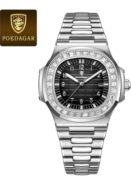 B Izle Üst Marka Poedagar 925 Moda Gül Altın Kare Erkekler Kuvars Izle Su Geçirmez Aydınlık Tarih Paslanmaz Çelik Izle Erkekler Için (Yurt Dışından)