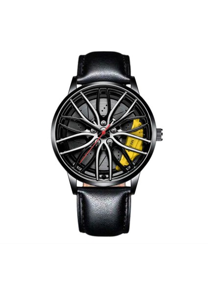 C7 HW011 Erkek Lüks Saatler Spor Araba Saatler 3D Spor Jant Hub Tekerlek Kol Saati Araba Kuvars Erkek Saatler Yaratıcı Relogio Masculi (Yurt Dışından)