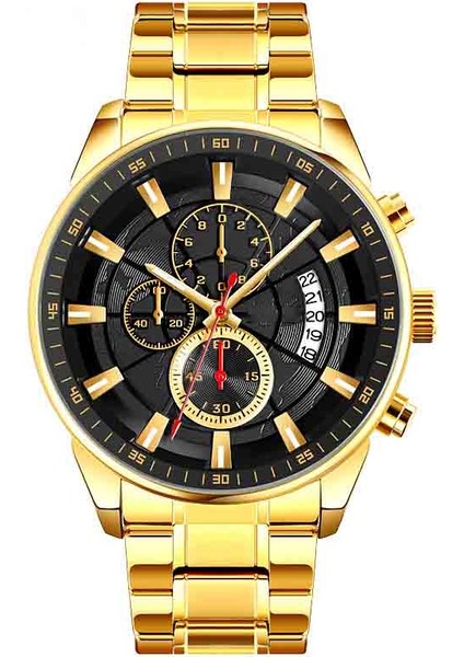 Gül Altın + Siyah Moda 2023 Yeni Ürün Su Geçirmez Aydınlık Erkek Kuvars Izle Büyük Kadran Çok Fonksiyonlu Paslanmaz Çelik Kayış Kuvars Izle (Yurt Dışından) fiyatları