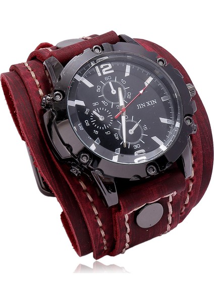 Siyah Sıcak Tarzı Vintage El-Dikiş Deri Bilezik Kuvars Saatler Erkekler ve Kadınlar Için Punk Bileklik Bireysellik Izle (Yurt Dışından) modelleri