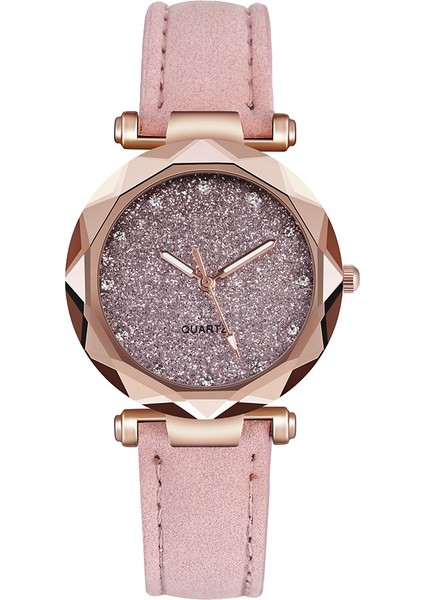 Pembe Deri Bant Kadın Kemer Kadın Moda Renkli Ultra-Ince Deri Izle Taklidi Analog Kuvars Izle Bayanlar Izle (Yurt Dışından)