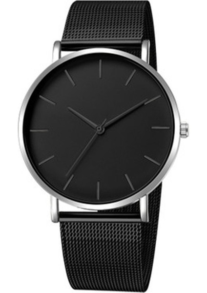 Stil 2 Örnek Modern Moda Siyah Kuvars Izle Erkek Kadın Örgü Bilezik Yüksek Kaliteli Rahat Kol Saati L0222-1 (Yurt Dışından)