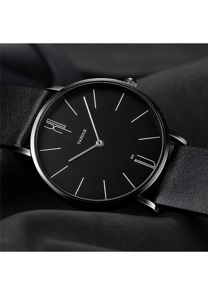 B Kahverengi B Yazole 506 Izle Erkekler Su Geçirmez Ultra Ince Kuvars Izle Erkekler Için Moda Basit Siyah Erkekler Izle Erkek Kol Saati Montre Homme (Yurt Dışından)