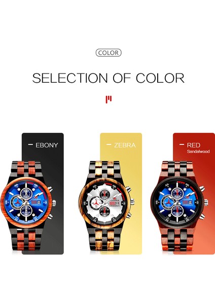 Abanoz Kırmızı Sandal Ağacı Moda Kunhuang Ahşap Izle Adam Çok Fonksiyonlu Moda Saat Kronograf Saat Bilek Izle Aydınlık Spor Kuvars Kol Saati (Yurt Dışından) modelleri