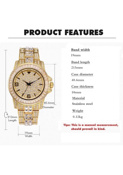 Gül Altın Lüks Buzlu Out Erkekler Kuvars Izle Tam Cz Taşlar Gümüş Altın Pırlanta Bilek Takı Büyük Arama Erkekler's Yaratıcı Kol Saatleri (Yurt Dışından) modelleri