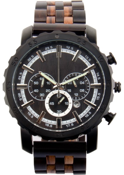 Shuangpin Tasarım Abanoz Zebra D8135 Yeni Erkek Kuvars Ahşap Izle Iş Çok Fonksiyonlu Aydınlık Kuvars Izle Büyük Kadran Ahşap Izle (Yurt Dışından)