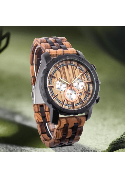 Shuangpin Tasarım Abanoz Zebra D8135 Yeni Erkek Kuvars Ahşap Izle Iş Çok Fonksiyonlu Aydınlık Kuvars Izle Büyük Kadran Ahşap Izle (Yurt Dışından) fırsatları