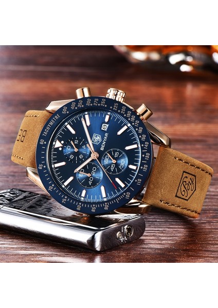 Gümüş Siyah L Spor Üst Moda Benyar 5140 Spor Kronograf Erkek Saatler Yeni Iş Kuvars Izle 3 Bar Su Geçirmez Kronograf Kol Saati Hediyeler (Yurt Dışından) modelleri