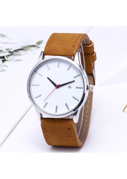 Beyaz Yüz Siyah Kuşak Basit Erkekler Basit Moda Iş Takvimi Kuvars Izle Erkekler Moda Saatler Parti Iş Düğün Saatler Hediyeler (Yurt Dışından)