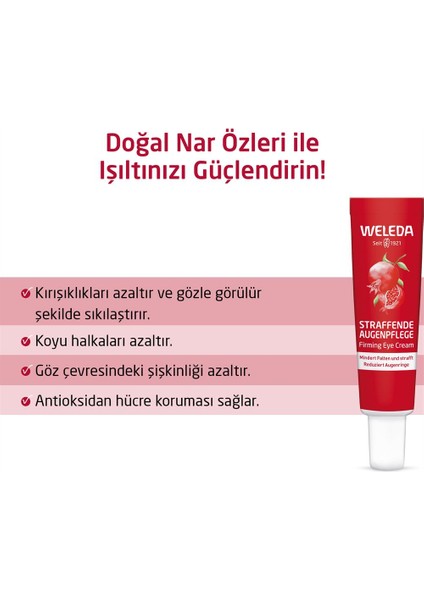 Pomegranate & Maca Peptides Organik Nar Özlü Nemlendirici ve Sıkılaştırıcı Göz Kremi 12 ml