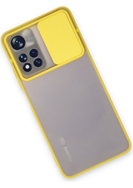 Xiaomi Redmi Note 11 Pro Plus 5g Kılıf Palm Buzlu Kamera Sürgülü Silikon - Sarı 300099
