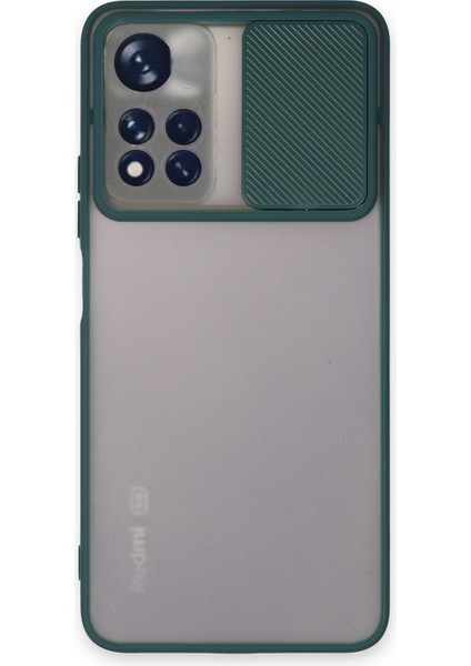 Xiaomi Redmi Note 11 Pro Plus 5g Kılıf Palm Buzlu Kamera Sürgülü Silikon - Yeşil 300099