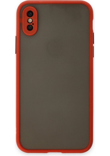 Iphone Xs Kılıf Montreal Silikon Kapak - Kırmızı 300099