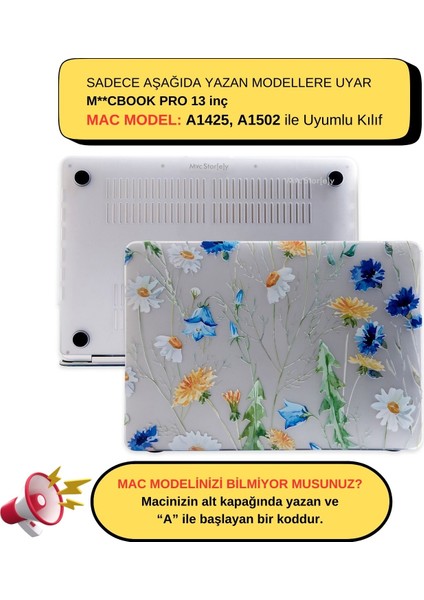 Macbook Pro Kılıf 13 inç Flower01NL (Eski HDMI'lı Model 2012-2015) A1425 A1502 ile Uyumlu