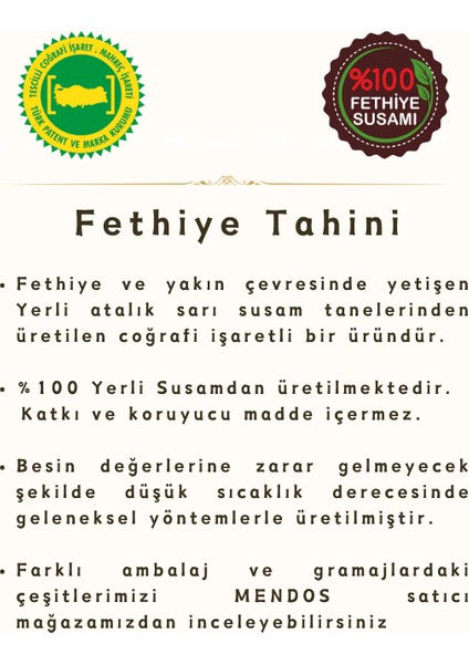 Tek Kavrulmuş, Taze Fethiye Tahini (Yerli Susam) 900 gr