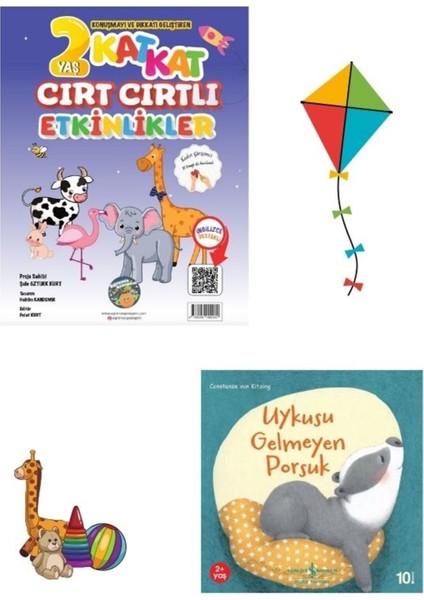 2 Kitap Set - 2 Yaş Cırt Cırtlı Etkinlikler ve Iş Kültür Uykusu Gelmeyen Porsuk