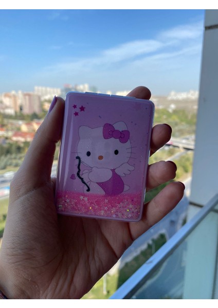 Bla Group Hello Kitty Simli Sulu Kozmetik Cep Çanta Aynası Kapaklı El Makyaj Aynası Aparat