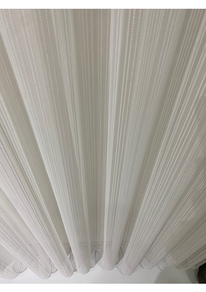 Taç Çizgili Naturel Tül Perde Kullanıma Hazır Sık Pile indirimleri