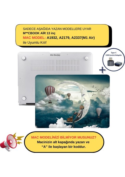 Macbook Air M1 Kılıf 13inç Focus01NL (TouchID'li M1 Air) A2337 A2179 A1932 ile Uyumlu