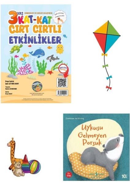 2 Kitap Set- 3 Yaş Cırt Cırtlı Etkinlikler ve Iş Kültür U.ykusu Gelmeyen Porsuk