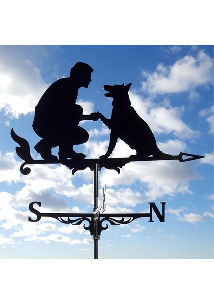 At Tarzı Paslanmaz Çelik Rüzgar Gülü Metal Rüzgar Gülü Yard Rüzgar Bahçesi Kazık Rüzgar Hızı Er Vane Ev Açık Bahçe Dekorasyonu (Yurt Dışından) fiyatları