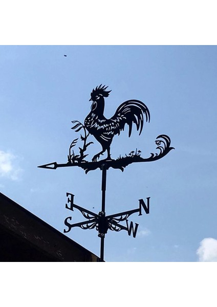 At 1 Tarzı Çiftlik Evi Horozu Rüzgar Gülü Çatı Montajı, Rüzgar Yönü Gösterge Kiti Dış Mekan Braketi Rüzgar Gülü - Metal (Yurt Dışından)