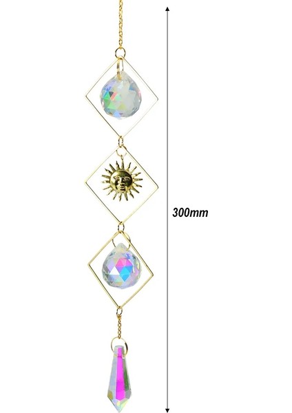 Ay Güneş 02 Stili Kristal Rüzgar Çanları Yıldız Ay Güneş Sanat Kolye Kristal Asılı Dıy El Yapımı Açık Bahçe Pencere Düğün Odası Ev Dekorasyonu (Yurt Dışından)