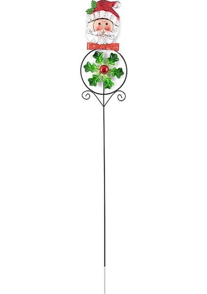 Noel Baba Stili Bahçe Kazıkları Dekor Demir Işi Takın Noel Çiçeği Sarıcı Süsleri Takın Kinetik Sanat Plug-In Açık Yard Rüzgarla Dönen (Yurt Dışından)