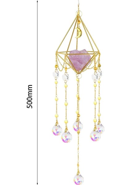 Asılı Dekor 02 Stili Kristal Windchime Süsleme Parlak Ay Kolye Güneş Yakalayıcılar Asılı Doğal Taş Gökkuşağı Yapıcı Açık Bahçe Pencere Ev Dekor (Yurt Dışından)