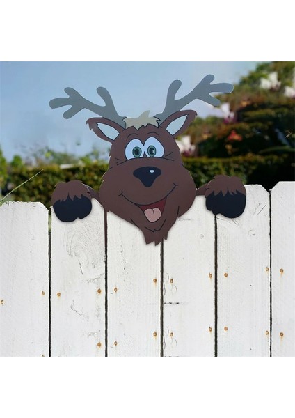 B Tarzı Noel Baba Çit Peeker Noel Bahçe Dekorasyonu Noel Avlu Ahşap Bahçe Yard Sanat Komik Çit Noel Partisi Dekoru (Yurt Dışından)