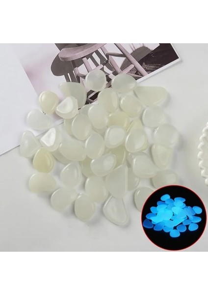 3X50PC Tarzı Adet Aydınlık Taşlar Karanlıkta Parlayan Çakıllar Kayalar Açık Yol Veranda Çim Yürüyüş Yolları Balık Tankı Akvaryum Bahçe Dekoru (Yurt Dışından)